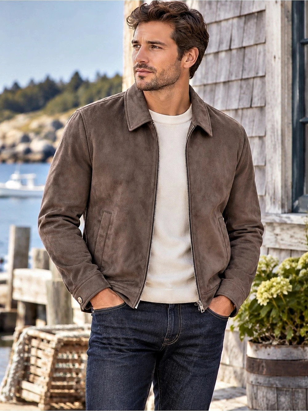 H&M Regular Fit Jacket Men's Brown Lightweight Jacket Size XL NWT